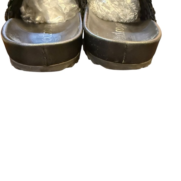 Pedro Garcia Black Satin Woven Slide Sandals sz 37.5 - Picture 4 of 11